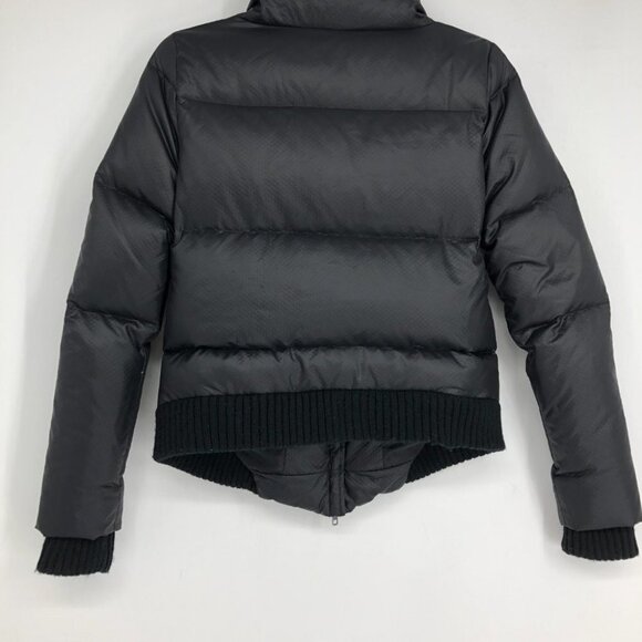 Black Puffer Bomber Jacket size ~Small Zipper front GUC - Picture 9 of 15